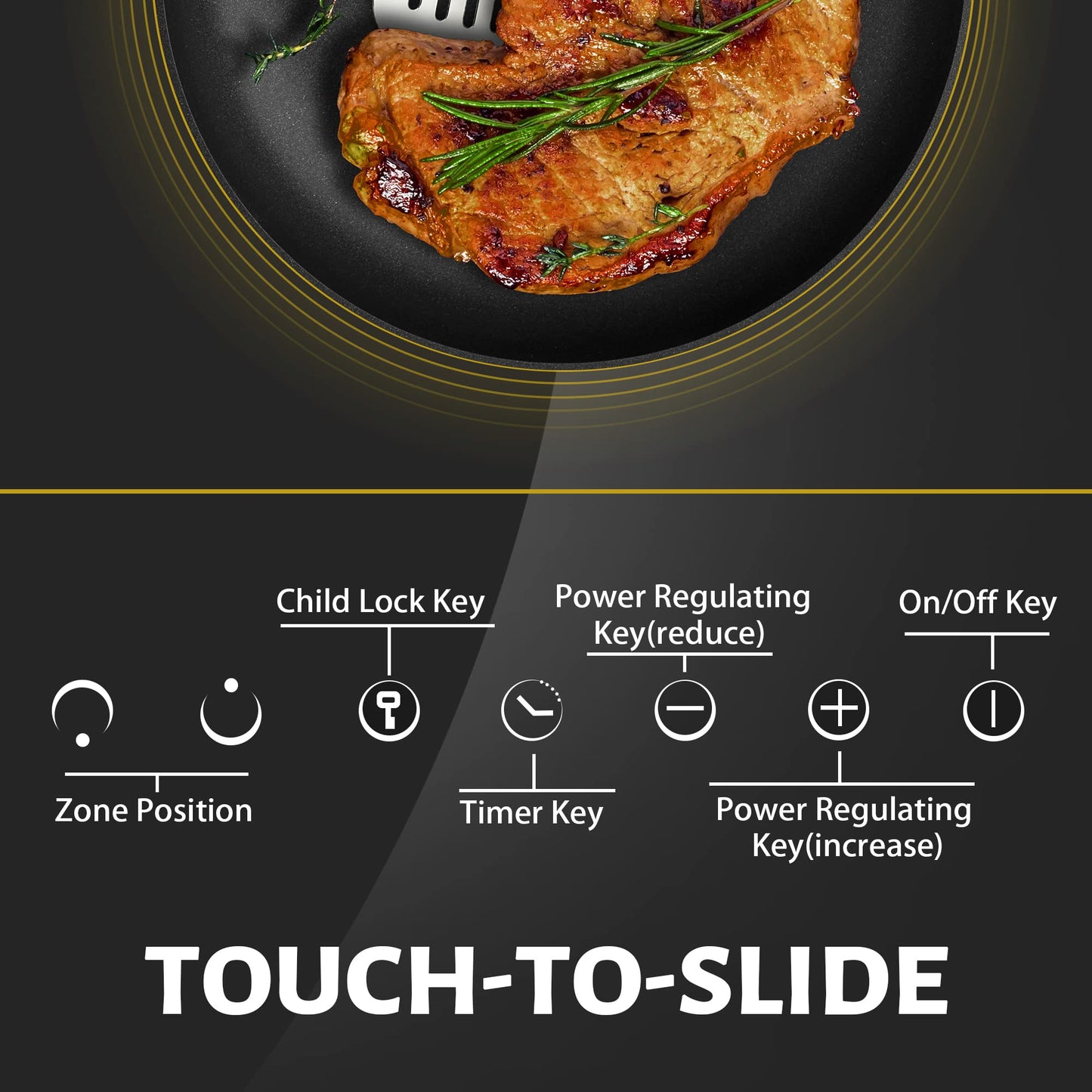 Noxton 30”Electric Cooktop with Downdraft Vent, 4 Burner Radiant Stove Top, 6000W, 240V Hardwired, 9 Heat Settings, 99-Min Timer, Pause & Child Lock(No Exhaust Pipe Required)