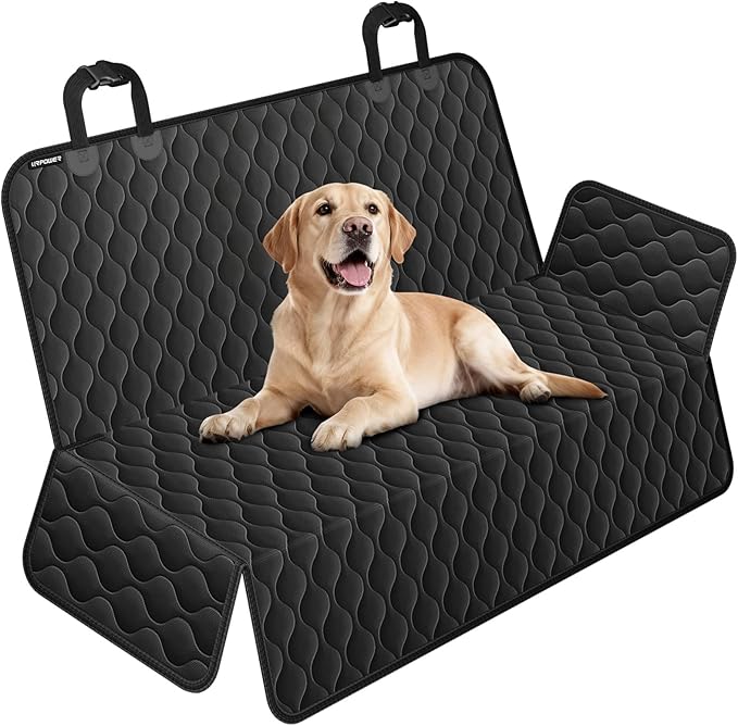 URPOWER Waterproof Dog Car Seat Cover for Back Seat - Scratch Proof & Nonslip Backing & Bench Seat Cover, Quilted, Padded, Durable Pet Seat Protector for Cars Trucks and SUVs