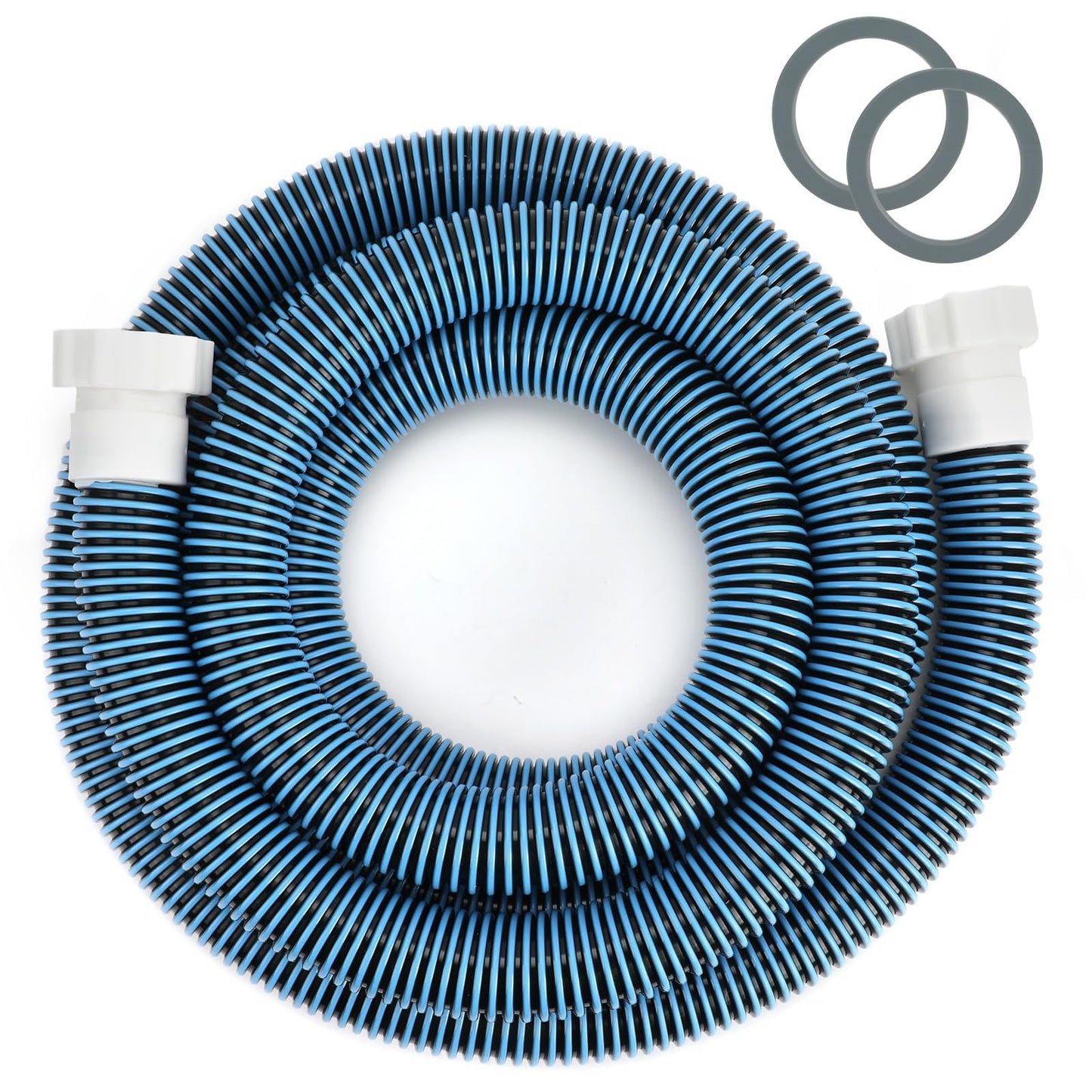 Conderyang 15ft 1 1/2" Pool Hose for Above Ground Pools 15ft Long Pool Pump Replacement Filter Hoses 1.5" EVA Swimming Pool Filter Hose for Filters Pumps, Saltwater Systems and Sand Filters (Blue)