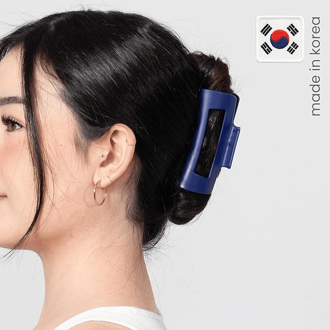 The Original Mello Hair Claw Clip Squishy Claw Clip Made in Korea Patent Pending 30021976 (Blue, Medium)