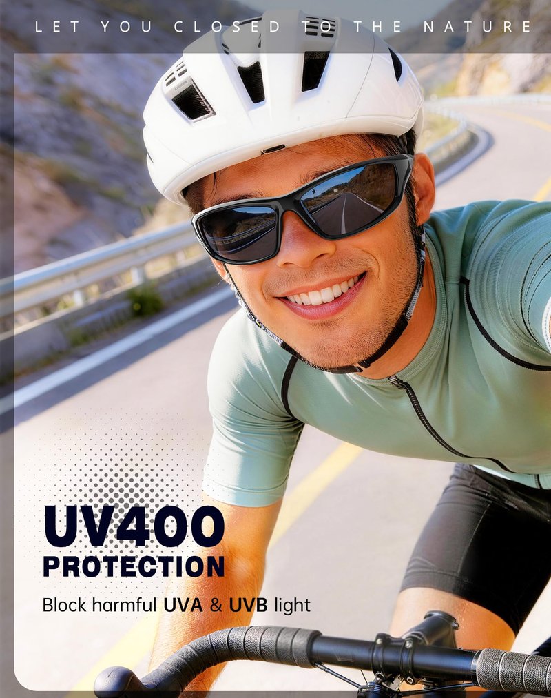 KALIYADI 3 Pack Polarized Sunglasses-Men Sports Sun-glasses: Mens Sunglasses UV Protection for Fishing Driving Cycling