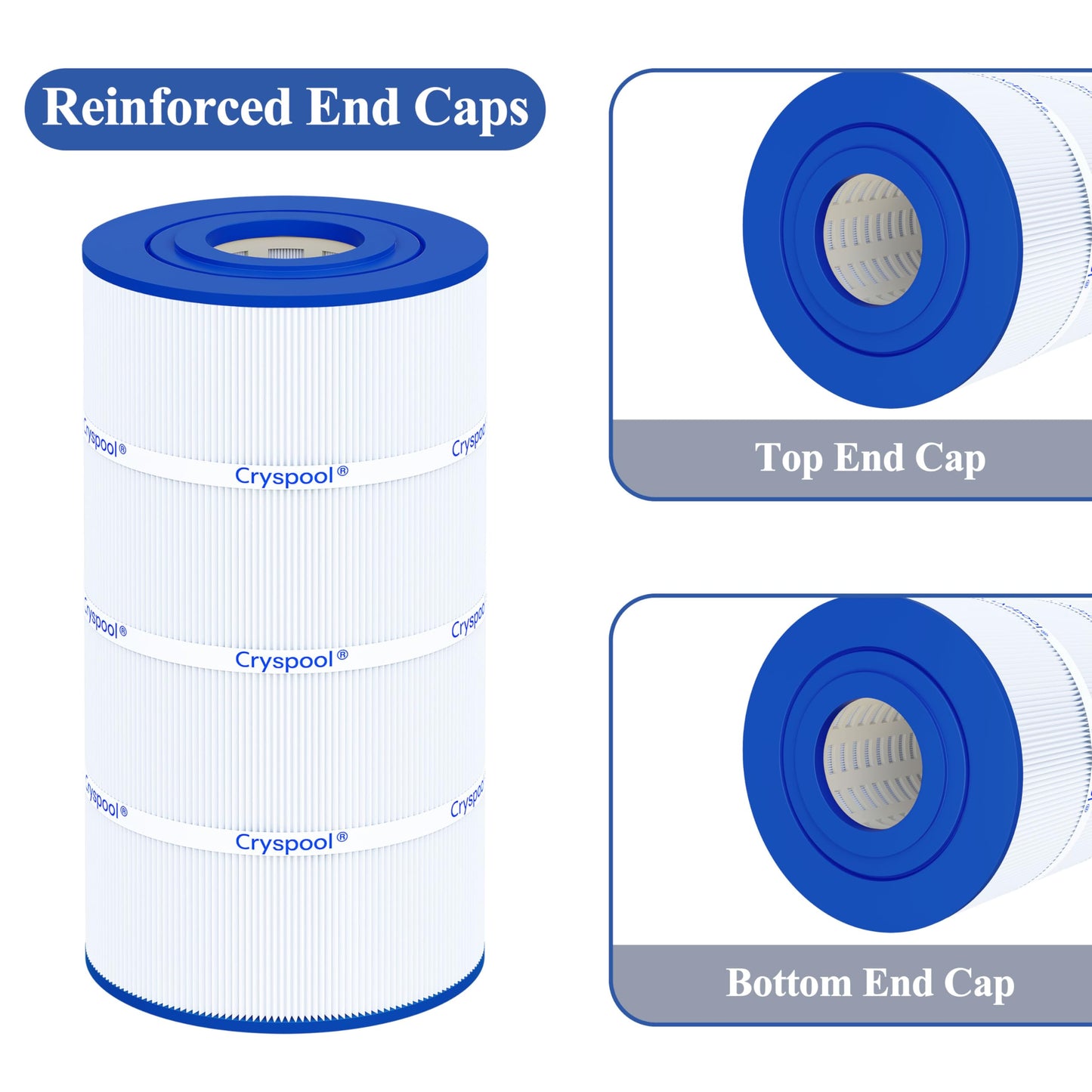 Cryspool® C100S Filter Compatible with CX100XRE, C100S, SwimClear C100S, PA100S, C-9440, 100 Sq. Ft Pool Filter Cartridge, 1 Pack
