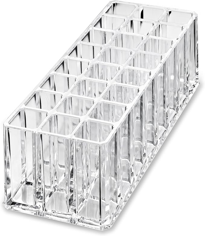 Acrylic Rollerball Perfume Organizer Beauty Scent Holder 24 Space Organization Refillable Container Tall Scented Oil Storage Display Case