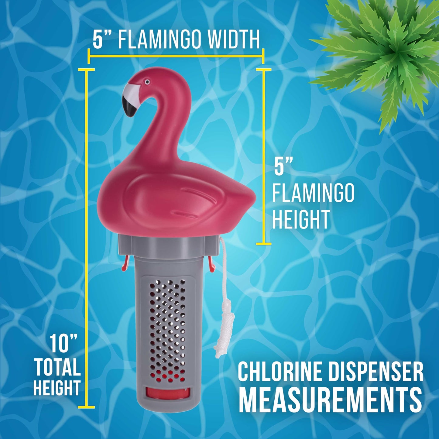 U.S. Pool Supply Flamingo Floating Spa, Hot Tub & Small Pool Chlorine and Bromine Dispenser - Holds 1" Tablets, 6 Flow Level Control Settings - Fun Pink Animal Floater, Adjustable Balanced Delivery
