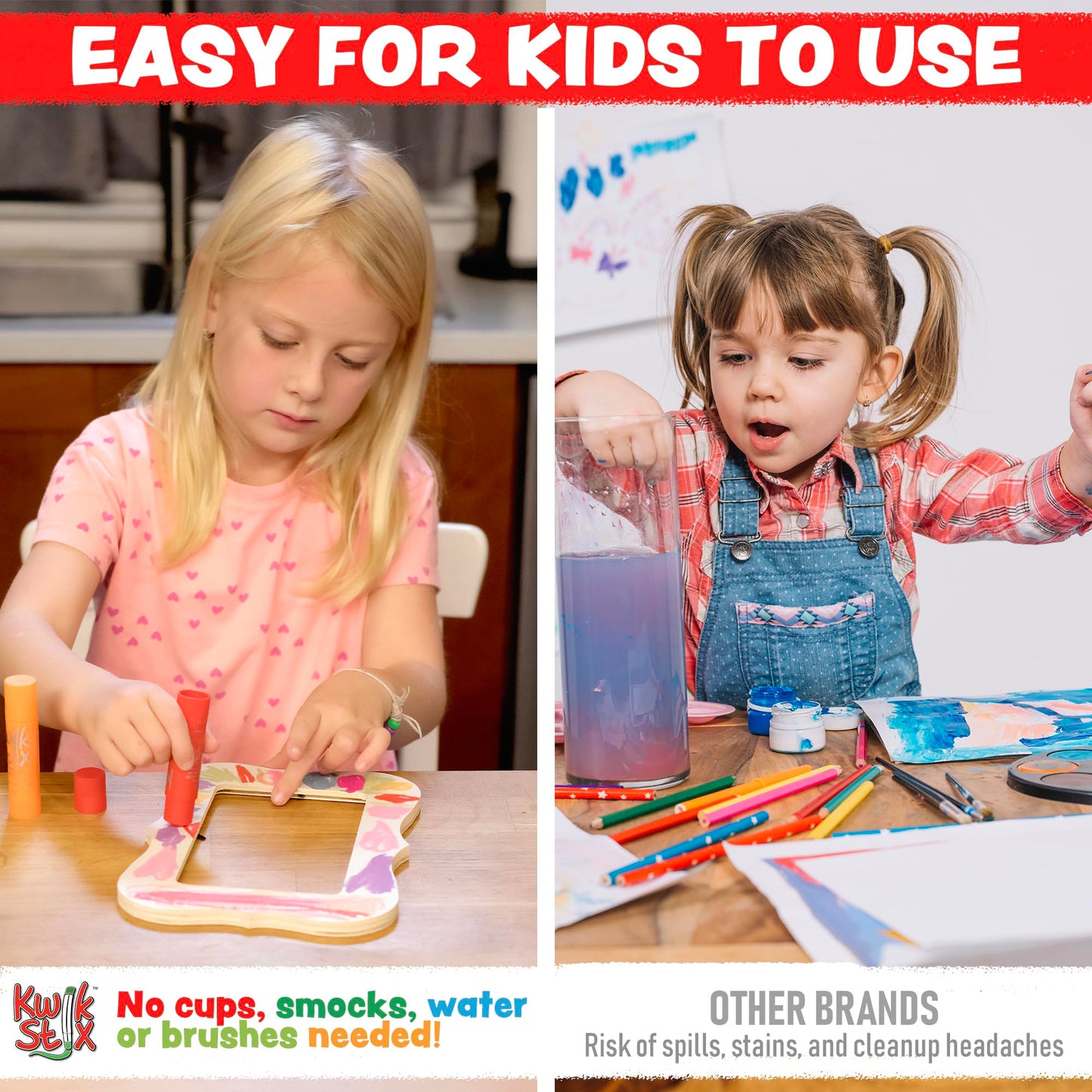 Kwik Stix Solid Tempera Paint Sticks – 12 Pack of Black – Same Color Washable, Quick Dry (90 Seconds), ASTM Certified, Non-Toxic, Allergen-Free Kids & Toddler Art Supplies for Home, School & Crafts