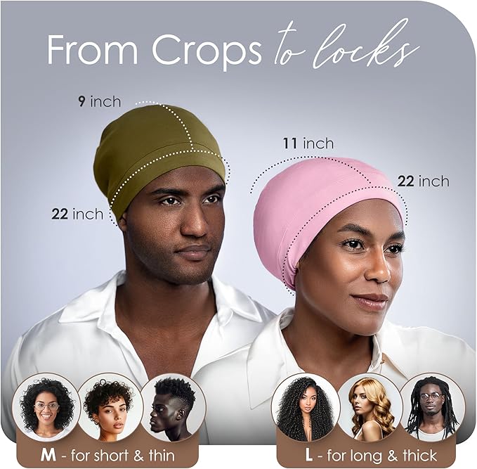 CAPLORD Satin Bonnet for Sleeping, Curly Hair Wrap Sleep for Men, Adjustable Silk Beanies for Women, Silk Hair Bonnet