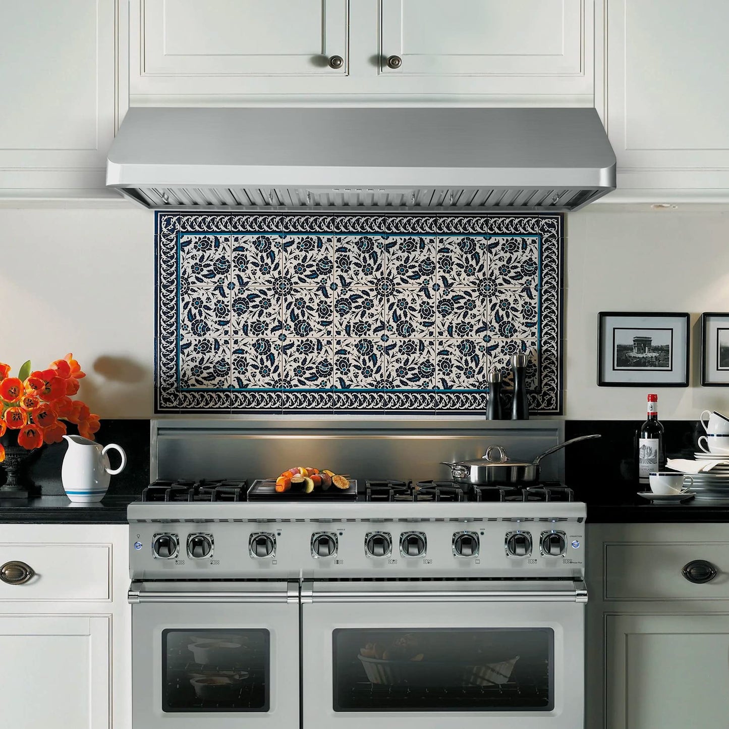 COSMO COS-QB48 48 in. Haven Collection 500 CFM Ducted Under Cabinet Range Hood, Button Control, LED Lights, Stainless Steel