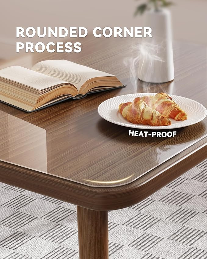 Oterri Clear Writing Desk Pad, 16?€??€?x36?€? Heat Resistant Waterproof PVC Round Edge Durable Desk Protect Mat, Anti-Static Writing Mat Table Protector