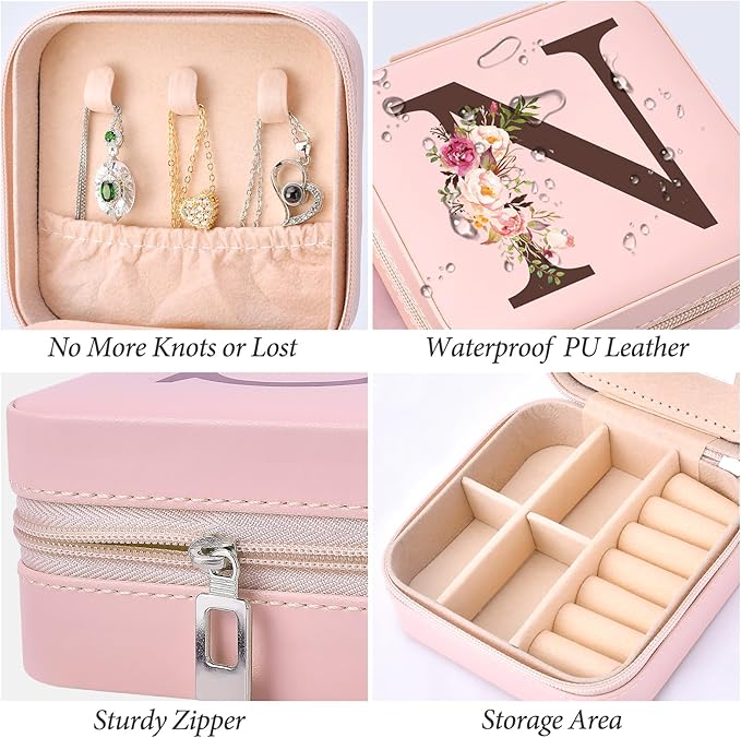 Personalized Gifts for Women, Mothers Day Mom Gifts Teacher Appreciation Gifts Travel Jewelry Case Box Organizer for Wife Daughter Aunt Friend Grandma…