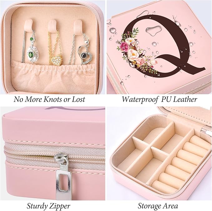 Mothers Day Mom Gifts from Daughter Son, Travel Jewelry Case Box Organizer Personalized Gifts for Mom Wife Women Daughter Friends Sister Grandma Aunt