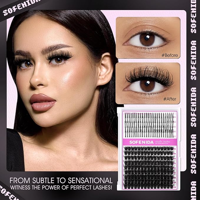 Lash Clusters Thick Lash Cluster with Lash Spikes 13-21MM Eyelash Clusters Thick Volume DIY Fairy Spiky Lash Extension Manga Lash Clusters Volume Cluster Lashes by SOFENIDA(100D-10-18MM)