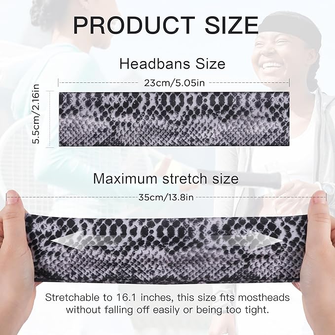 Ztomine 8 Pack Headbands for Women Non Slip - Stylish Sports Hair Bands for Women's Hair - Soft Cotton Cloth Stretchy Headbands for Women for Yoga, Outdoor Exercise Running
