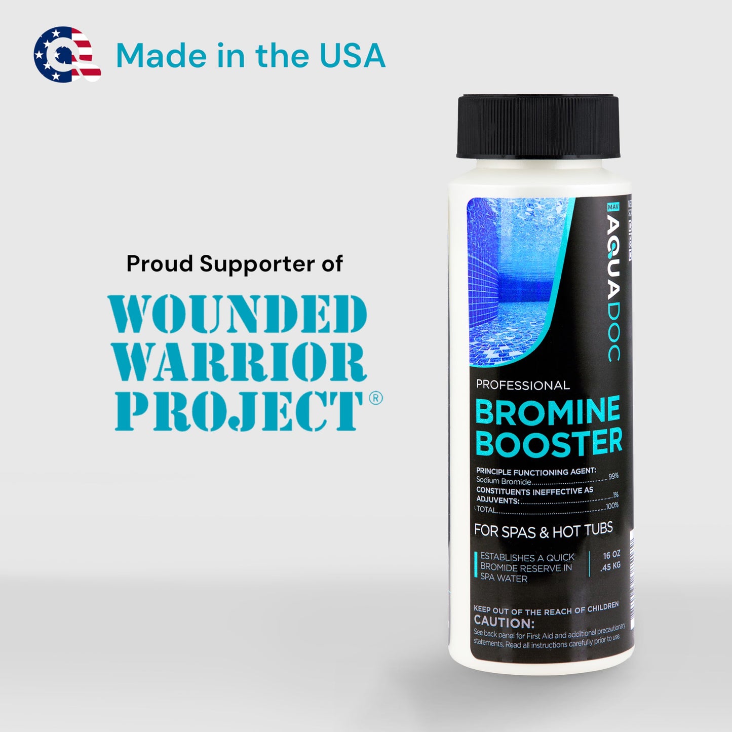 AquaDoc Bromine Booster for Hot Tub and Spa - 16 oz - Sodium Bromide to Establish Bromide Reserve - Compatible with Bromine Tablets - Made in USA