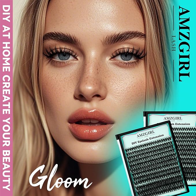 Lash Clusters 3D Effect Cluster Eyelash Extensions 144pcs D Curl Eyelash Clusters False Eyelashes Soft Comfortable Individual Lashes DIY Lash Extensions with Thin Band (Gloom, D-10-18mm)