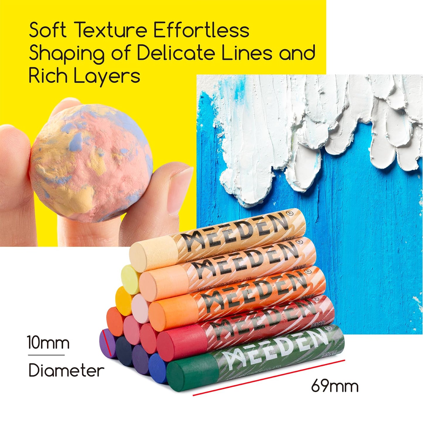 MEEDEN Soft Oil Pastels Set: 48 Colors with Extra 4 White Oil Pastels for Artists Beginners Adults Teachers - Vibrant Oil Pastel Crayons for Art Painting & Drawing, Blending, Layering, Shading