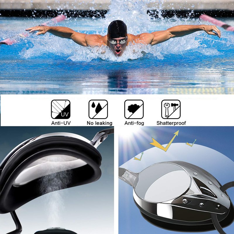 vetoky Swim Goggles, 2 Pack Swimming Goggles No Leaking Adult Men Women Youth