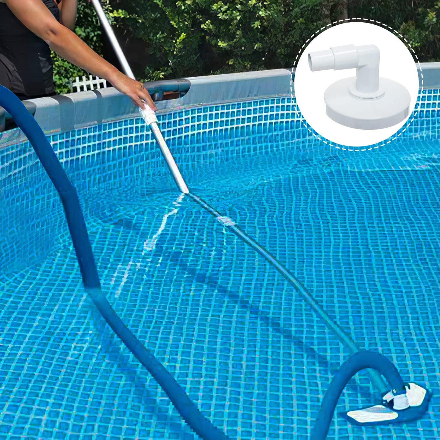 PAMASE Pool Skim Vacuum Plate Adapter - SP11041 Same Size Compatible with Hayward SP1090, SP1091, SP1092 Skimmer, 6in Above-Ground Pool Vacuum Plate Replacement with 1 1/4” & 1 1/2” Combo Hose Elbow