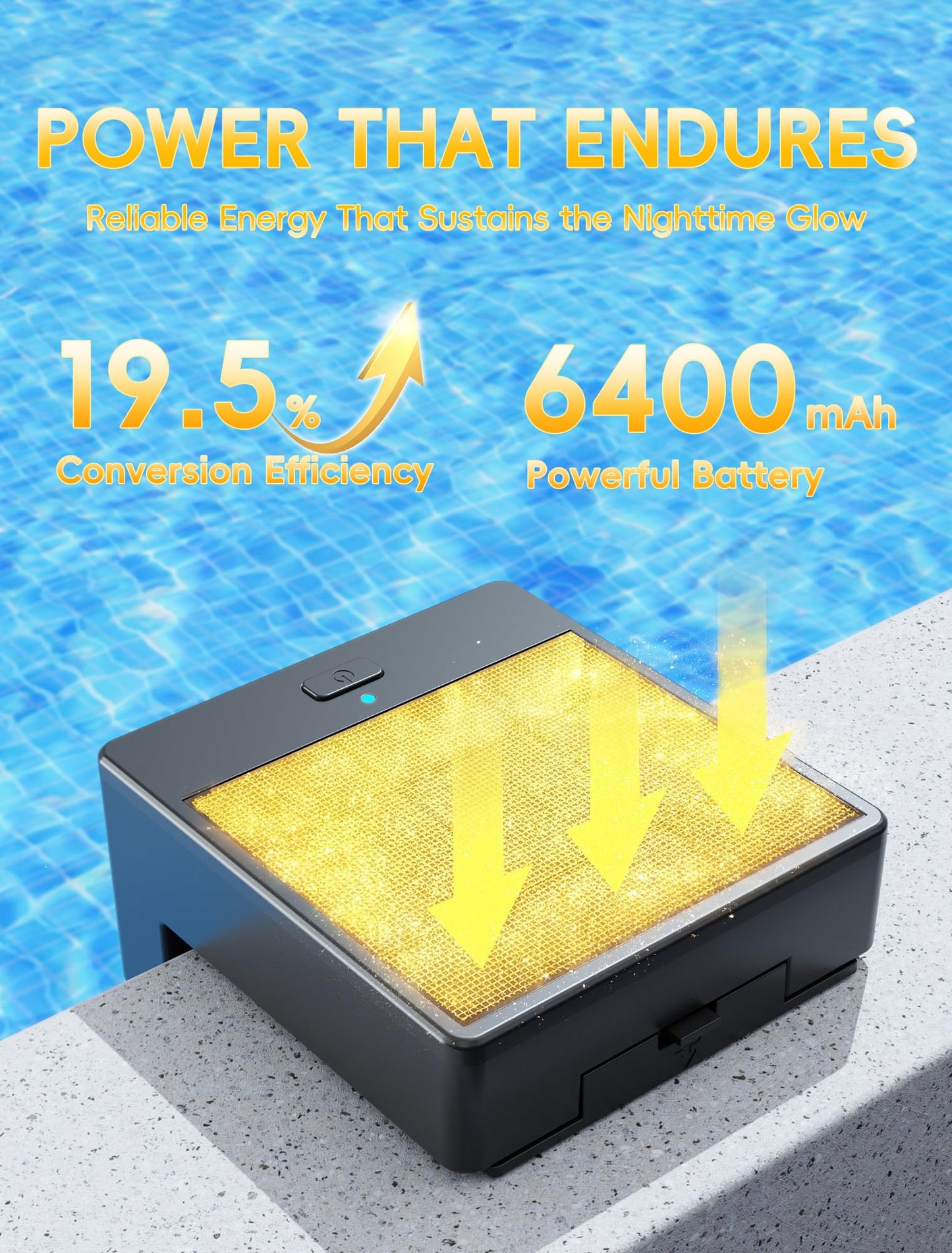 POOLHOUR Solar Pool Lights for Inground Pools Only, Waterproof LED Underwater Submersible Light with Remote & Timer, 10-Color RGB 4-Mode Poolside Solar Lights, 1 Pack