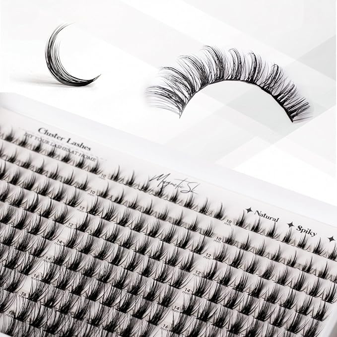 Lash Clusters 240pcs Manga Lash Extension Kit 10-18mm Cluster Eyelash Extensions Natural Lash Individual Lashes -M33-Natural
