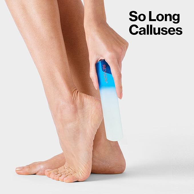 Revlon Glass Foot File and Buffer, Pedicure Tool, Callus and Dead Skin Remover, 1 Count