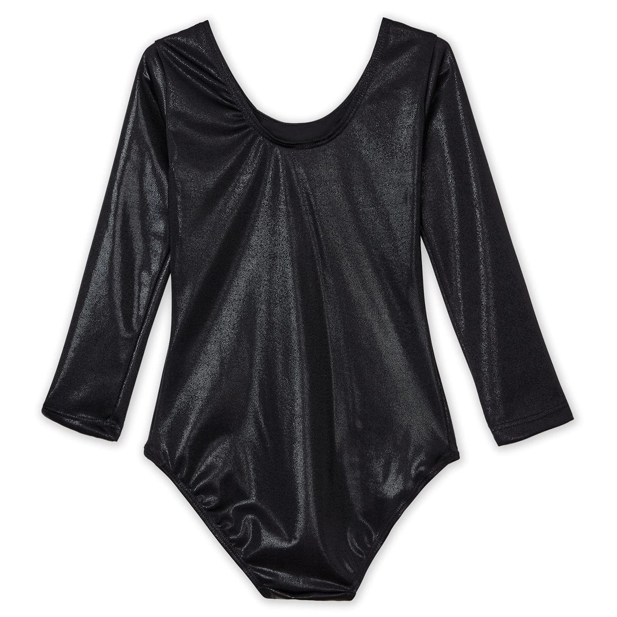 Domusgo Leotard for Girls Gymnastics Size 4t 5t Sparkly Black Tumbling One Piece Long Sleeve Outfits