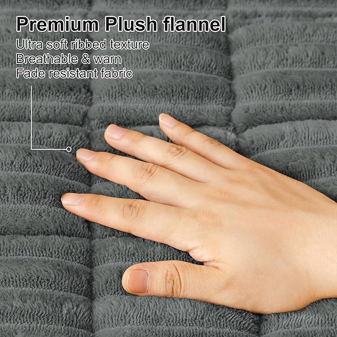 Smiry Couch Cover for Dogs Washable, Non Slip Fuzzy Pet Couch Covers for 3 Cushion Sofa Pet Friendly, Thick Soft Sofa Slipcovers Cushion Protector (Dark Grey, 27.6" x 59")