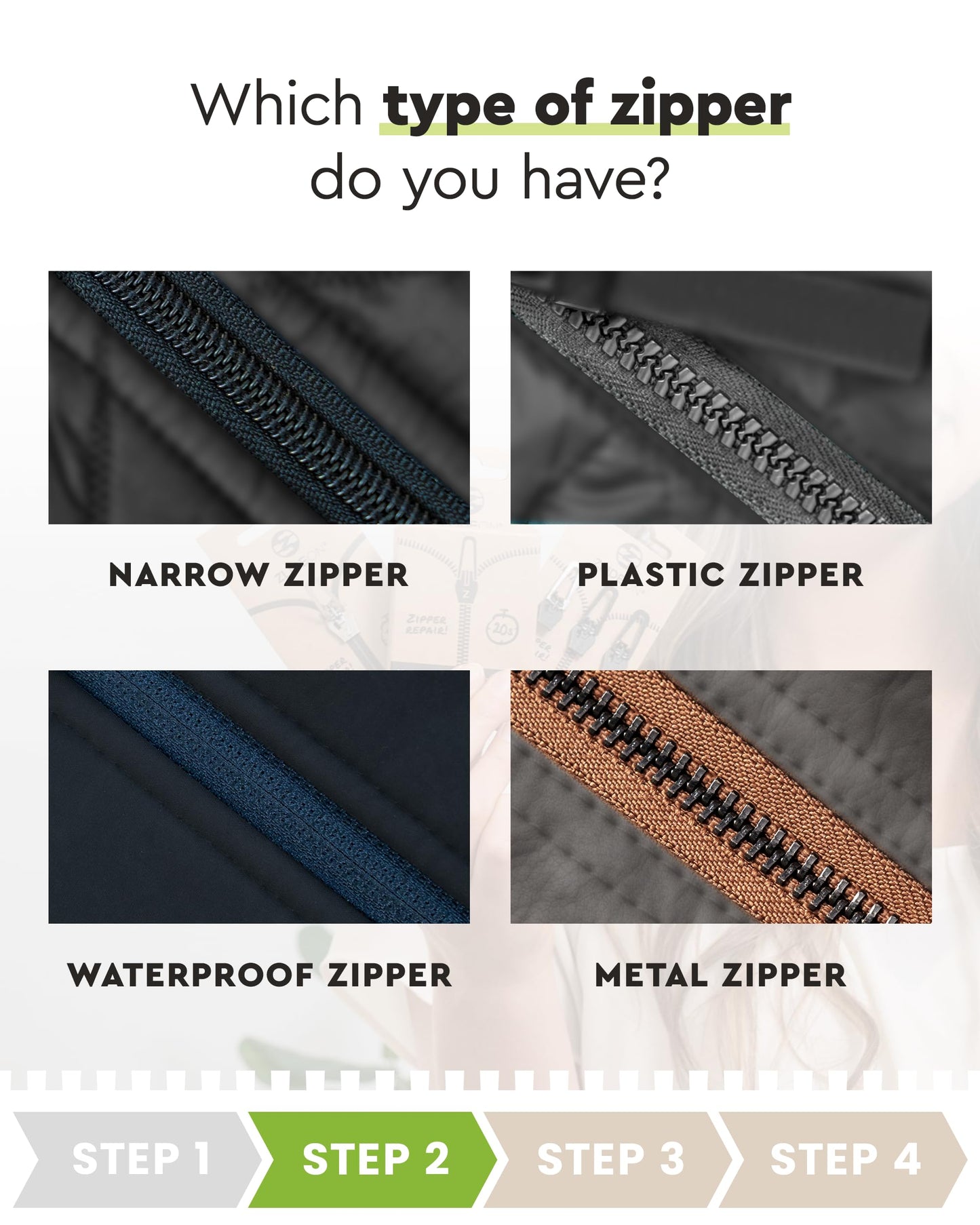 Zlideon Zipper Repair Kit for Plastic Zippers Multipack - 4pcs, Black | Instant Zipper Pull Replacement Slider for Kids’ Clothing, Sportswear, Duvet Covers | Easy to Install | Made in Germany