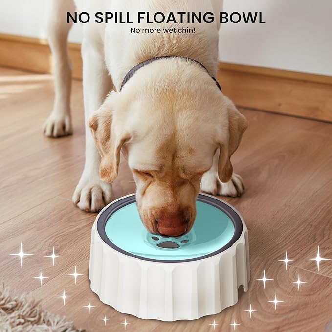 Dog Small Animals Water Bowl No Spill 70oz/2L Large Capacity Dispenser Non Slip No Splash Small Animals Bowl Pet Slow Feeder No Drip Dog Water Bowl on Vehicle for Dogs and Cats - Green