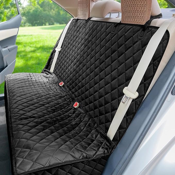 PETICON Waterproof Scratchproof Pet Bench Seat Covers for Cars, Trucks, SUVs, Nonslip Durable Back Seat Cover for Dogs, Washable Backseat Protection