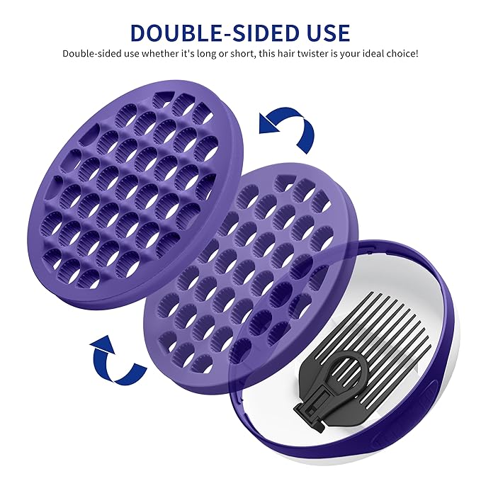 Silicone Curl Brush,Africa Comb,Magic Curly Hair Brush Twist Hair,Afro Pick,Men Women Boys Girls Wave Curler Tool,1 Set (Purple)