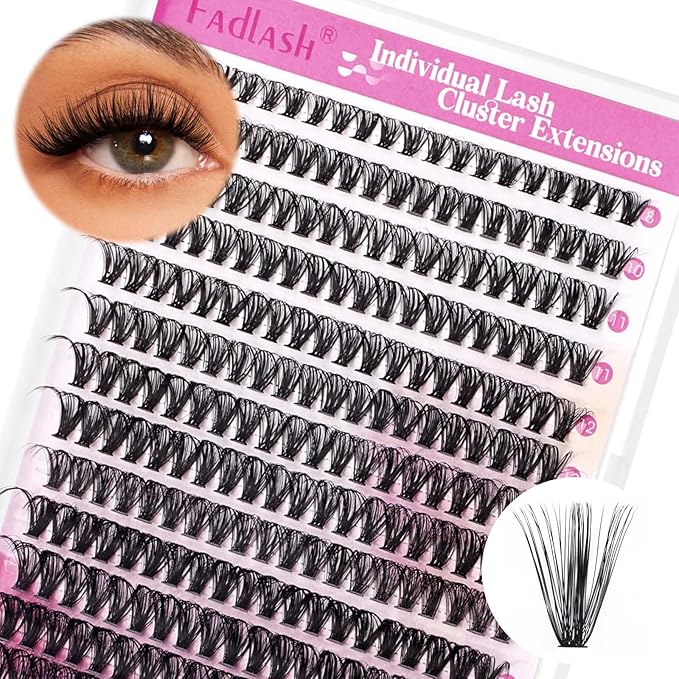 Cluster Lashes 40D Large Tray DIY Eyelash Extension Mix Individual Lashes C Curl Faux Mink Eyelash Clusters Premade Fans Volume Lash Clusters (40D-0.07-C, 8-16mm)