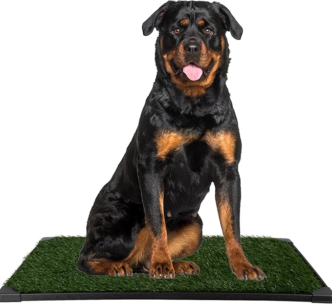 Artificial Grass Puppy Pee Pad for Dogs and Small Pets - Set of Three 41x27 Inch, Reusable 4-Layer Turf Pads for Dogs - Indoor and Outdoor Fake Grass Potty Pet Supplies by PETMAKER