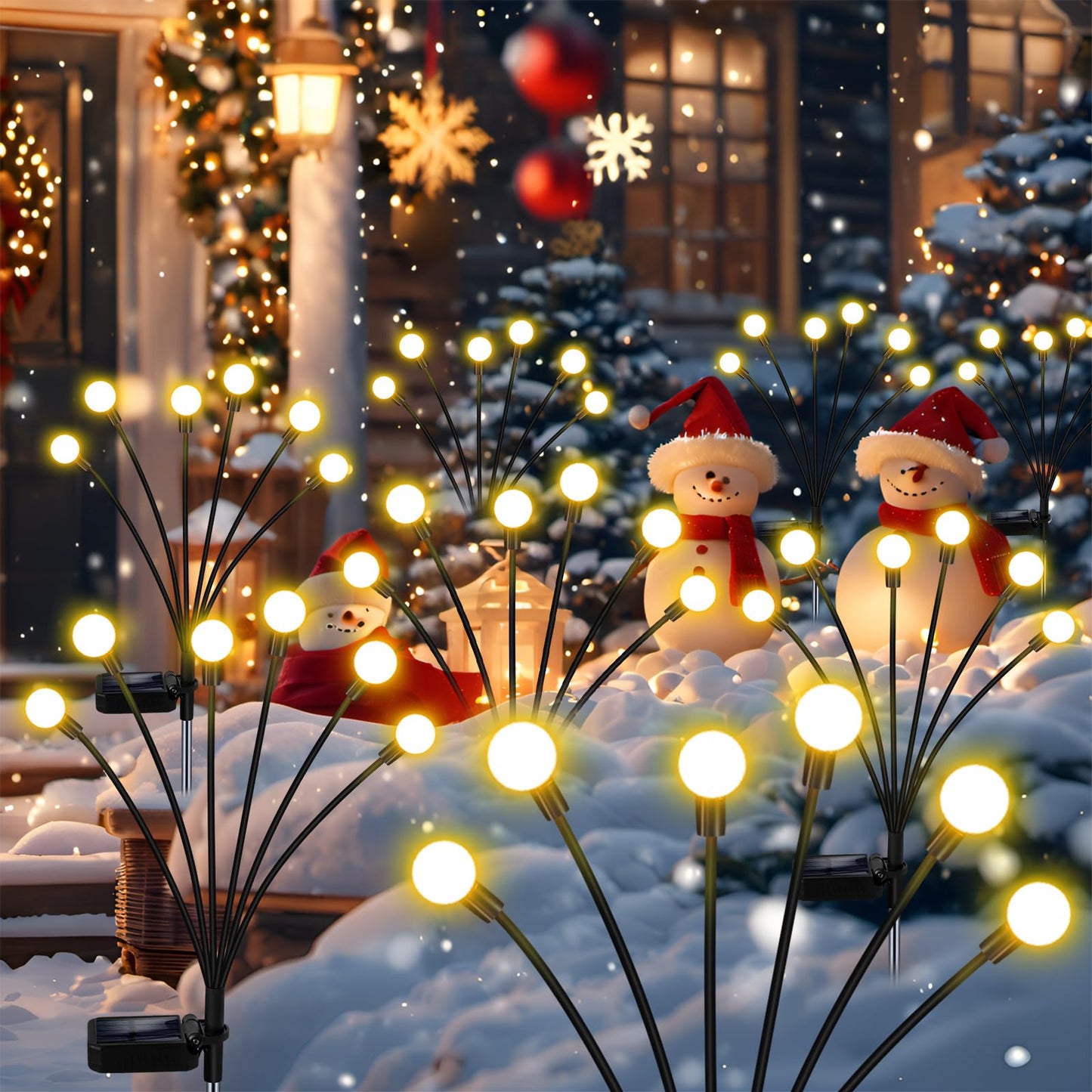 ZFNN Solar Garden Lights Outdoor, 4 Pack Firefly Swaying Lights, Waterproof Garden Decor for Yard Patio Pathway Lawn, Gardening Gifts for Women Christmas Decoration
