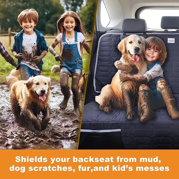 Relidura Bench Seat Cover for SUV Waterproof Seat Covers for Dogs in Car Non-Slip Dog Car Seat Cover for Back Seat Heavy Duty Protector for Suvs Rear Seat Covers for SUVs