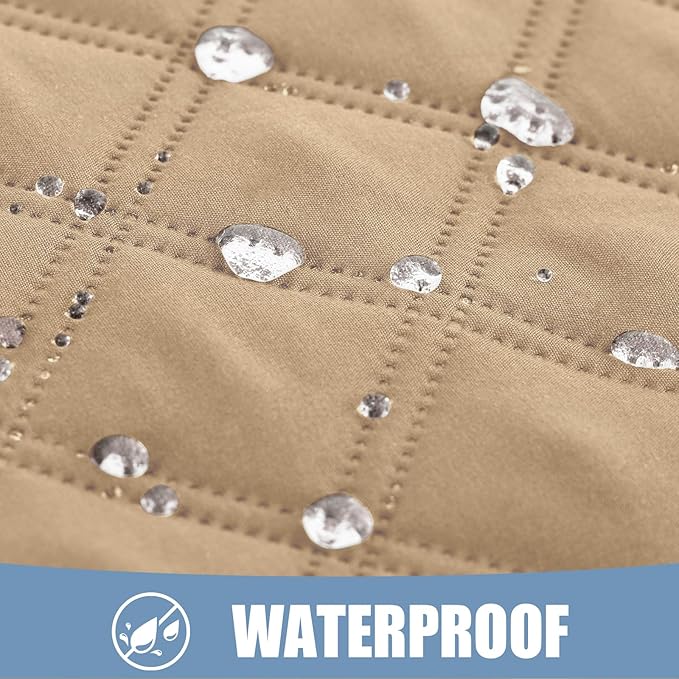 Smiry Waterproof Dog Bed Cover Pet Blanket, Soft Washable Dog Blanket for Furniture Bed Couch Sofa Reversible, Checkered (30"x70", Camel/Beige)
