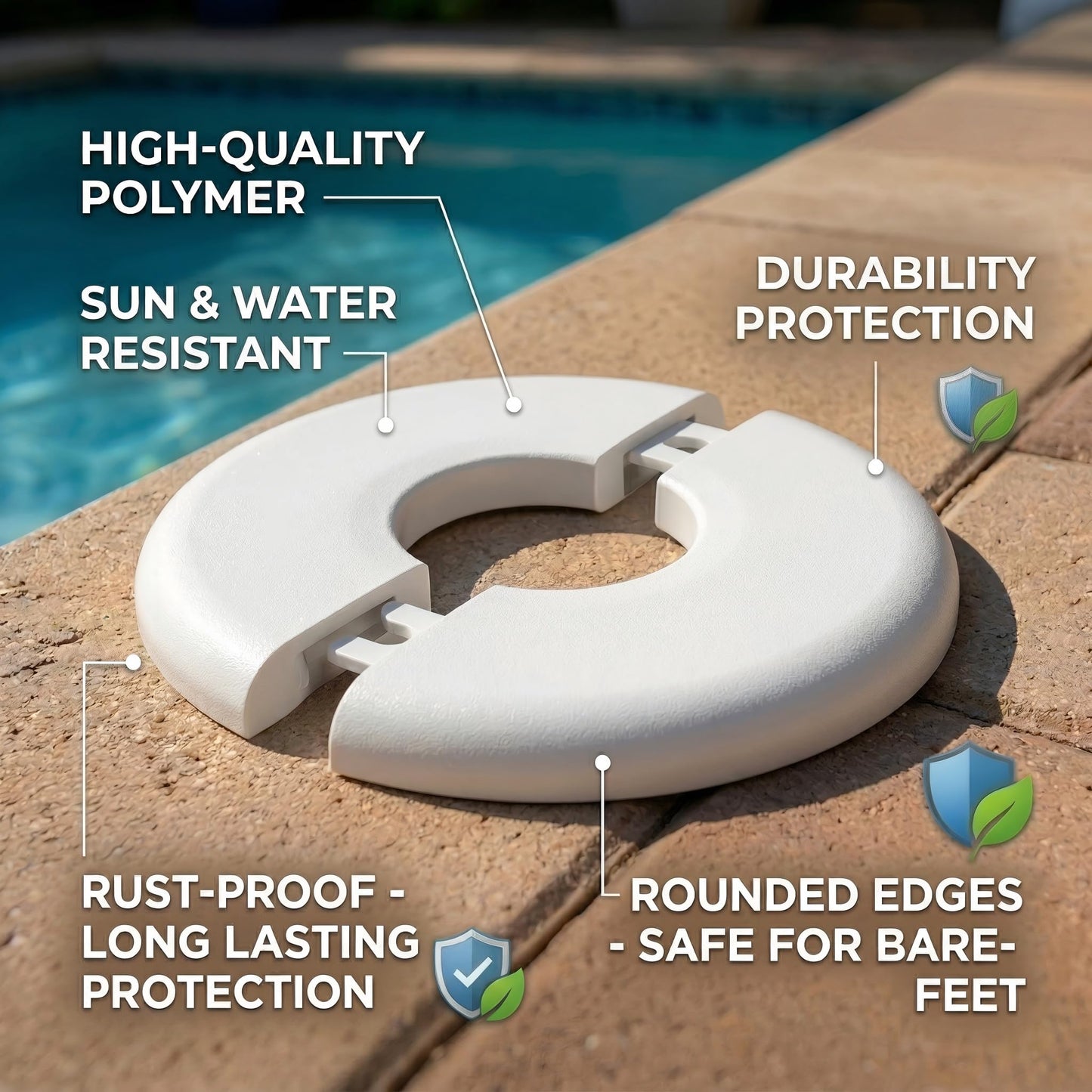 Pool Escutcheon Plates/Pool Ladder Cover Plate/Pool Trim Rings Fits for 1.9" Inner Within Diameter Tubing Pool Handrail&Pool Handrail Covers for Inground Pools/Other Water Pipes etc (6)