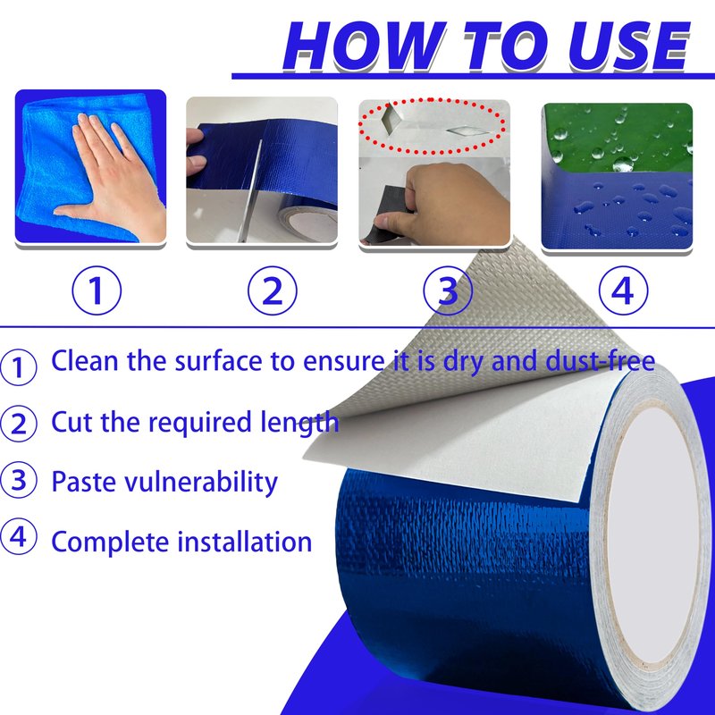 MCOTOP WaterproofRepair Tape for Fabric, 3.1IN x24.6FT Outdoor Repair-Blue
