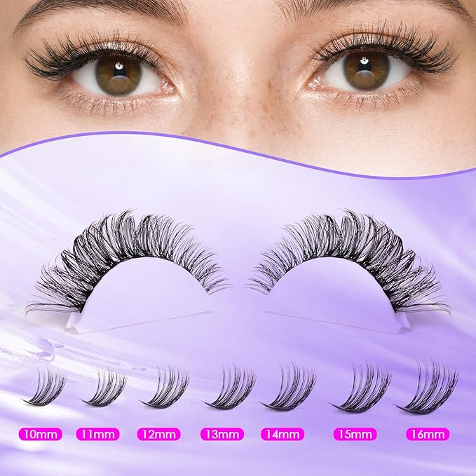DIY Lash Extension Kit 320 Pcs Lash Clusters Kit Individual Lashes Natural 10-16mm C/D Curl with Bond Seal Tweezers Lash Glue Remover False Eyelashes for Beginner Eyelash Extensions at Home (30D+40D)