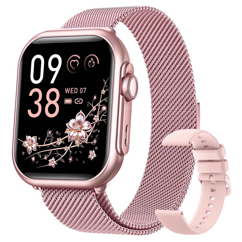 Smart Watches for Women (Android/iPhone), 1.83" HD Smart Watch with Calls/Messages/Notifications, Sleep/Heart Rate/SpO2/Blood Pressure Monitor, 110+ Sports Modes Fitness Tracker Watch, 1000mAh Battery