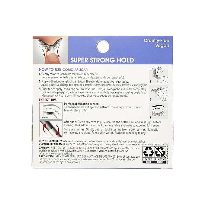 KISS Lash Couture, Lash Glue, Super Strong Strip Lash Adhesive, White, Includes Lash Adhesive, Long Lasting Wear, Can Be Used with Strip Lashes and Lash Clusters (Pack of 2), Clear