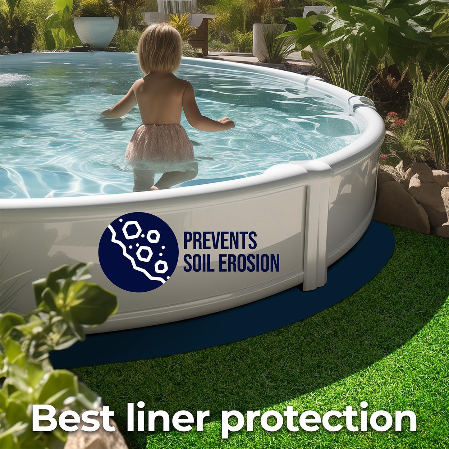 Shop Square 15-Foot Pool Liner Pad for Above Ground Pools - Under Pool Padding, Above Ground Pool Pad, Puncture Protection, Extend Liner Life, Durable Geotextile Material