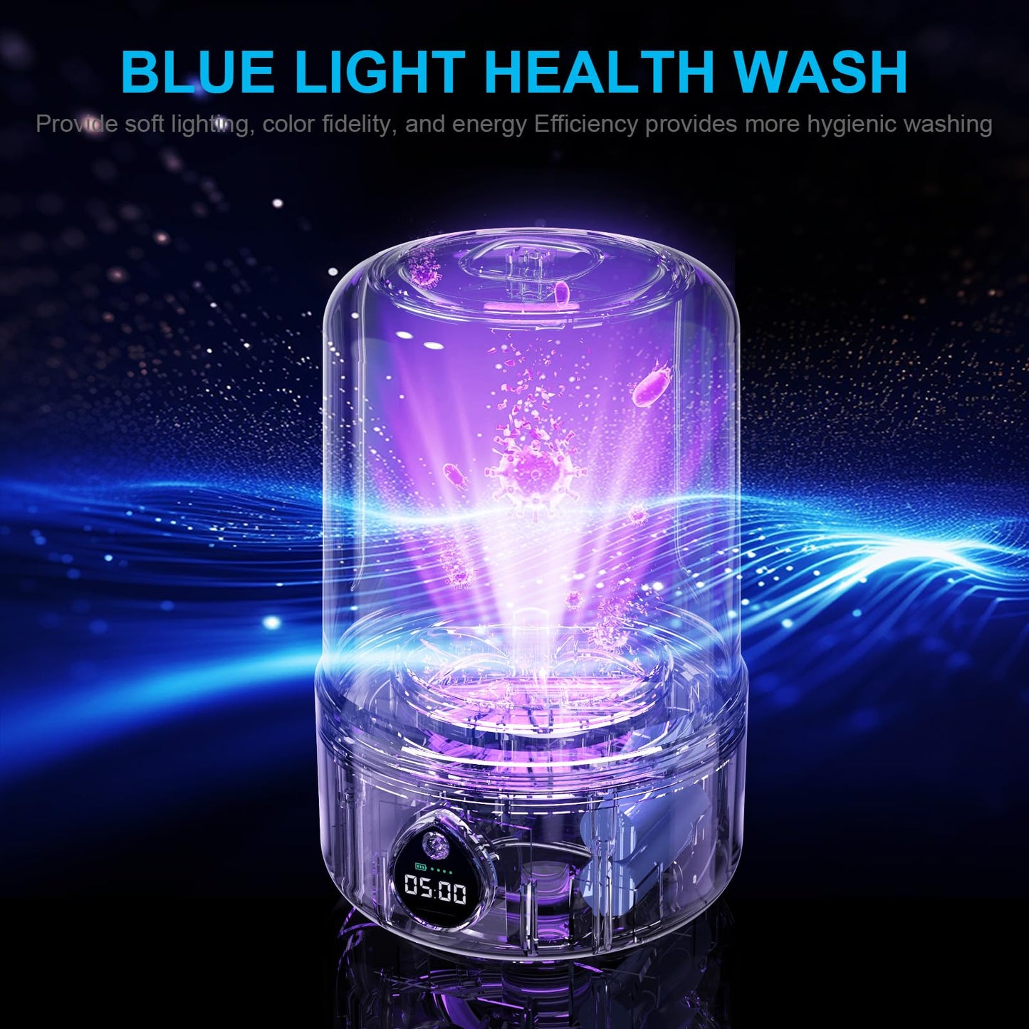 Underwear Washer, Portable Mini Washing Machine, Upgraded Mini Washings Machines, Rechargeable Cordless Washing-Machine, Laundry Cup for Bra, Underwear, Socks (1.5L apricot)