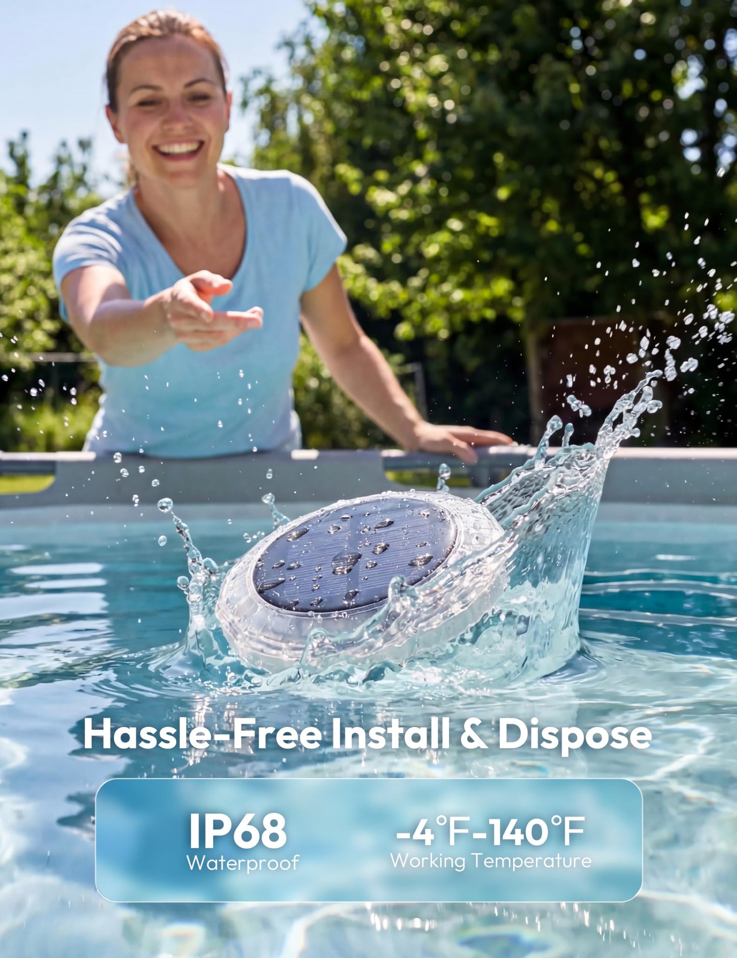 NIORSUN Floating Solar Pool Lights, 5.8 Inch IP68 Waterproof Pool Lights with Remote, 9 RGB Color LED Pool Solar Lights with Timer Auto On/Off, Pool Lights for Inground Above Ground Pools Hot Tub Spa