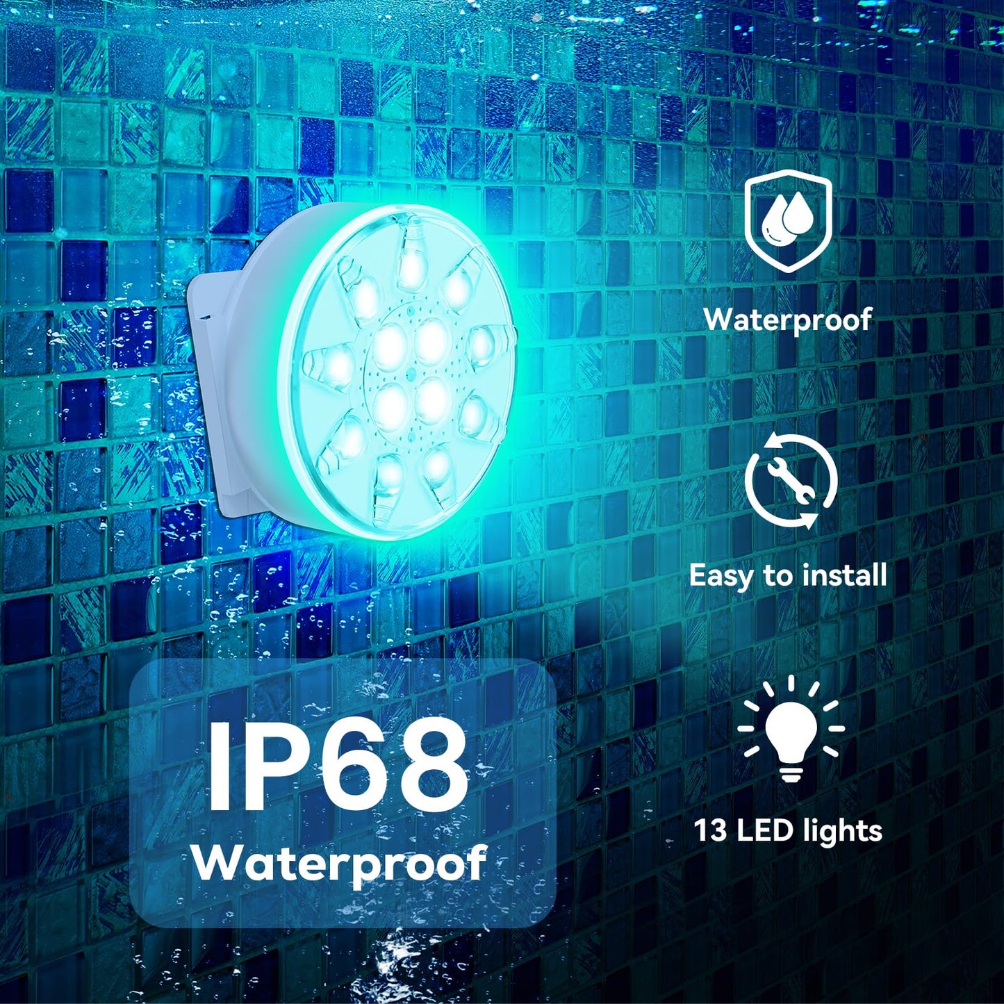 VICHTOP Pool Lights - 2 Pack, Rechargeable Submersible LED Pool Lights with Remote, IP68 Waterproof Underwater Pool Decor Light for Inground Pools, Above Ground Pools, Parties, Hot Tubs, Vase Bases
