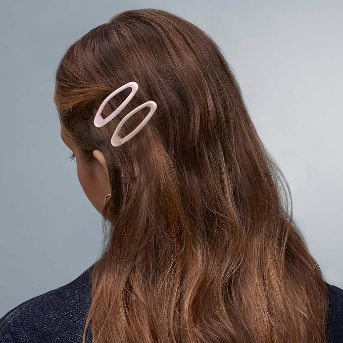 20PCS Oval Metal Snap Clips for Women No Slip Small Barrettes for Thin Fine Hair,Black Brown Beige