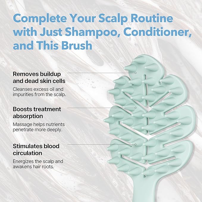 Sylune Scalp Massager Brush 2-Pack Ã¢ÂÂ Leaf-Grip Shampoo Scrubber for Deep Clean & Hair Care, Gentle for All Hair Types