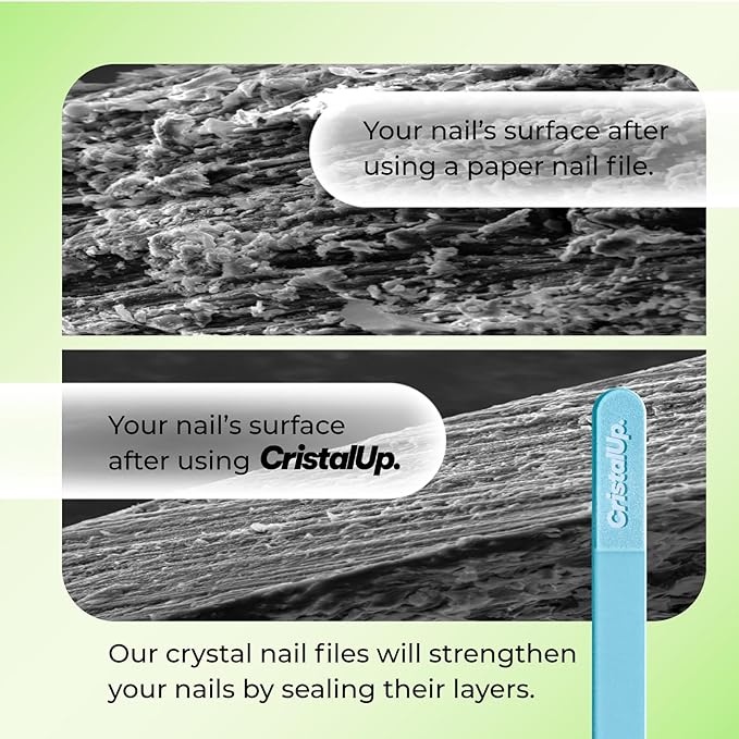 Crystal Nail File 3 in, Glass File Ideal for Purse, Durable, Safe and Gentle on Nails, Perfect for Travel Home, Office and On the Go, Portable Design