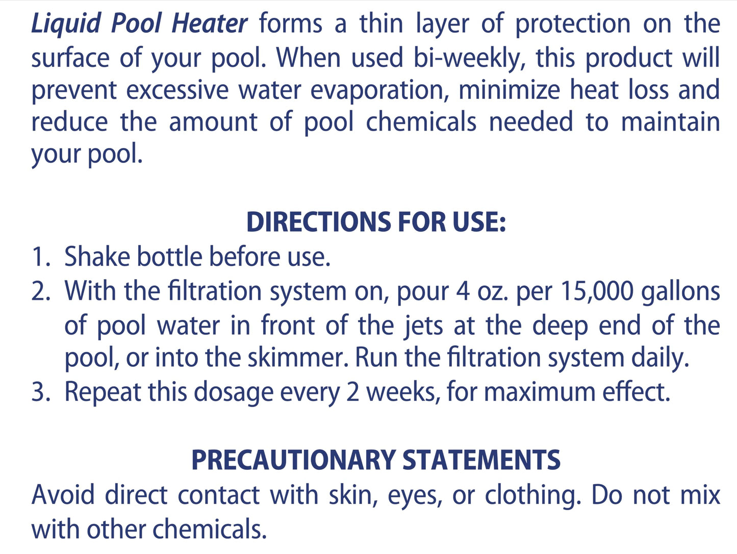 SpaChoice 1-Quart Premium Liquid Pool Heater Solar Cover In a Bottle, Liquid Solar Blanket for Pool, Made in USA