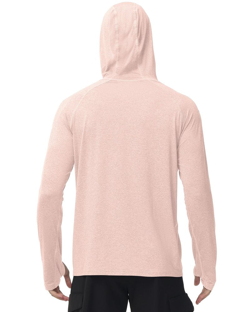 Roadbox Mens UPF 50+ Fishing Shirts, Long Sleeve UV Sun Hoodie, Hiking Running Swim Athletic Workout Shirt