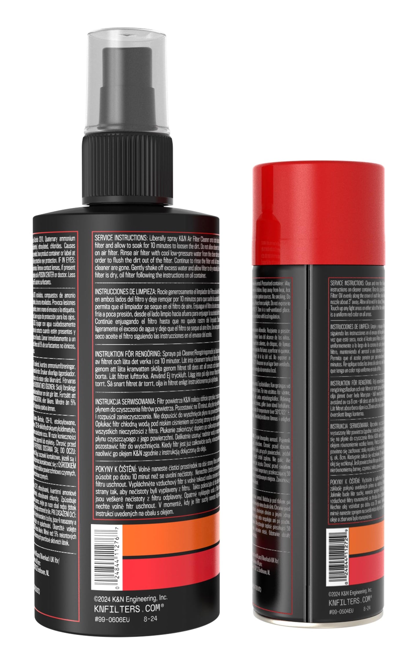 K&N Air Filter Cleaning Kit: Squeeze Bottle Filter Cleaner and Red Oil Kit; Restores Engine Air Filter Performance; Service Kit-99-5050